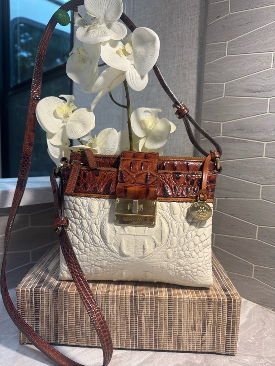 Brahmin Handbags - Brahmin Croc-Embossed Crossbody 3 Compartments Middle One w/ Magnetic Closure